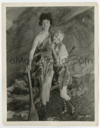 3y328 FLYING ELEPHANTS 8x10.25 still '27 wonderful portrait of caveman Stan Laurel with cavegirl!