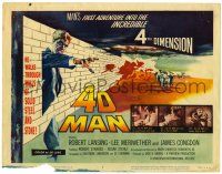 3z027 4D MAN TC '59 best special effects art of Robert Lansing walking through wall of stone!