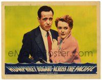 3z511 ACROSS THE PACIFIC LC '42 great close up of Humphrey Bogart pointing gun & Mary Astor!