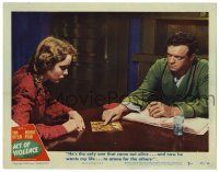 3z513 ACT OF VIOLENCE LC #2 '49 Fred Zinnemann, Van Heflin points to photo with Janet Leigh!