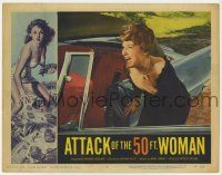 3z062 ATTACK OF THE 50 FT WOMAN LC #1 1958 terrified screaming Allison Hayes by convertible!