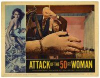 3z063 ATTACK OF THE 50 FT WOMAN LC #2 '58 great wacky fx image of giant hand attacking!
