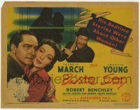 3z206 BEDTIME STORY TC '41 Loretta Young, Fredric March's bedtime stories were about other women!