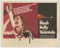3z028 BLACK BELLY OF THE TARANTULA int'l TC '72 art of spider & terrified girl attacked by knife!