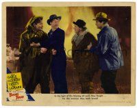 3z555 BOOM TOWN LC #3 R46 Clark Gable, Spencer Tracy, Chill Wills in front of huge fire!