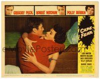 3z568 CAPE FEAR LC #2 '62 c/u of Gregory Peck embracing Polly Bergen, classic film noir!