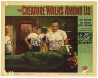 3z078 CREATURE WALKS AMONG US LC #8 '56 Jeff Morrow, Rex Reason & others examine wounded monster!