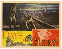 3z610 DAYS OF GLORY LC '44 first Gregory Peck, with Alan Reed near train tracks, WWII!