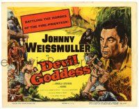 3z036 DEVIL GODDESS TC '55 Johnny Weissmuller is NOT Jungle Jim, battling the fire-priestess!