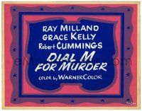 3z177 DIAL M FOR MURDER local theater TC '54 Alfred Hitchcock, only the title and credits!