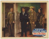 3z616 DOCKS OF NEW ORLEANS LC #8 '48 bad guys with gun wait for Roland Winters as Charlie Chan!