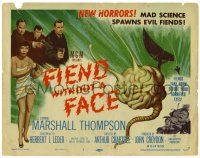 3z037 FIEND WITHOUT A FACE TC '58 giant brain & sexy girl in towel, mad science spawns evil!