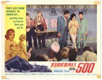 3z638 FIREBALL 500 LC '66 Frankie Avalon & sexy Annette Funicello, cool stock car racing art!
