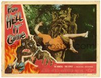 3z091 FROM HELL IT CAME LC '57 best close up of wacky tree monster carrying girl!