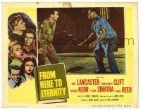 3z645 FROM HERE TO ETERNITY LC '53 Montgomery Clift in knife fight with Ernest Borgnine!