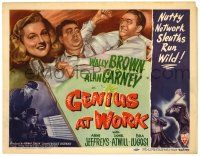 3z040 GENIUS AT WORK TC '46 art of Bela Lugosi with axe, Brown & Carney are nutty sleuths!