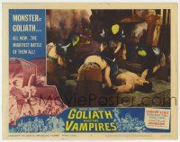 3z096 GOLIATH & THE VAMPIRES LC #8 '64 Gordon Scott is captured by green-faced barechested guys!