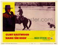 3z675 HANG 'EM HIGH LC #6 '68 bad guy on horse drags Clint Eastwood across lake shore!
