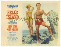 3z677 HELL'S ISLAND LC '55 barechested John Payne w/ sexiest Mary Murphy in bikini!