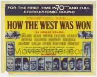 3z310 HOW THE WEST WAS WON int'l TC R69 John Ford, Debbie Reynolds, Gregory Peck & all-star cast!