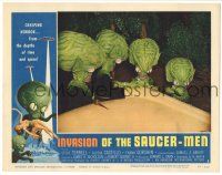 3z001 INVASION OF THE SAUCER MEN LC #2 '57 c/u of 4 cabbage head aliens making plans by car!