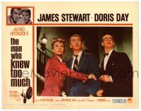 3z762 MAN WHO KNEW TOO MUCH LC #8 R60s James Stewart & Doris Day, directed by Alfred Hitchcock!
