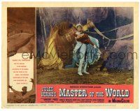 3z119 MASTER OF THE WORLD LC #1 '61 Jules Verne, Vincent Price carrying girl from wreckage!