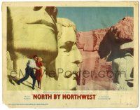 3z810 NORTH BY NORTHWEST LC #5 '59 classic image of Cary Grant & Eva Marie Saint on Mt. Rushmore!