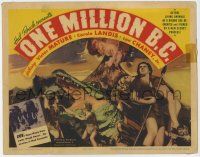 3z375 ONE MILLION B.C. TC '40 caveman Victor Mature carrying sexy Carole Landis by dinosaurs!