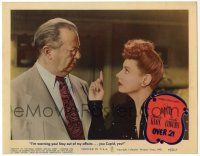 3z823 OVER 21 LC '45 Irene Dunne sternly warns Charles Coburn to stay out of her affiars!