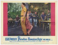 3z827 PARADISE - HAWAIIAN STYLE LC #3 '66 Elvis Presley dancing back-to-back w/sexy Marianna Hill!