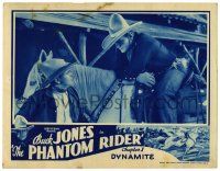 3z835 PHANTOM RIDER chapter 1 LC '36 best c/u of cowboy Buck Jones on his horse, Universal serial!