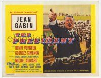 3z384 PRESIDENT int'l TC '61 Henri Verneuil, cool artwork of politician Jean Gabin!