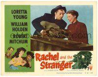3z848 RACHEL & THE STRANGER LC #7 R53 close up of Loretta Young & Robert Mitchum at piano!