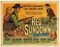 3z392 RED SUNDOWN TC '56 western cowboy Rory Calhoun, Martha Hyer & Dean Jagger!