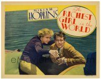 3z859 RICHEST GIRL IN THE WORLD LC '34 great image of Miriam Hopkins and Joel McCrea in boat!