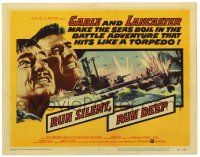 3z401 RUN SILENT, RUN DEEP TC '58 Clark Gable & Burt Lancaster make the seas boil in a submarine!