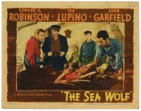 3z877 SEA WOLF LC '41 Edward G. Robinson & John Garfield look at Ida Lupino, Jack London classic!