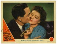 3z883 SHADOW OF THE THIN MAN LC '41 c/u of Powell kissing Loy goodbye before investigating murder!