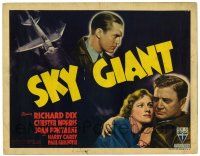 3z421 SKY GIANT TC '38 Joan Fontaine with airplane pilots Richard Dix & Chester Morris!