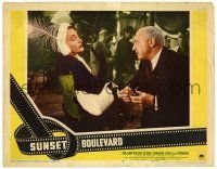 3z159 SUNSET BOULEVARD LC #6 '50 Cecil B. DeMille refuses to give Gloria Swanson the brush!