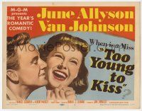 3z465 TOO YOUNG TO KISS TC '51 great romantic close up of Van Johnson & June Allyson!