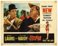 3z966 UTOPIA LC #2 '54 Stan Laurel & Oliver Hardy in their first new comedy feature in years!