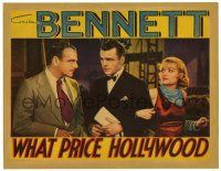 3z979 WHAT PRICE HOLLYWOOD LC '32 pretty Constance Bennett stares at Lowell Sherman & Hamilton!