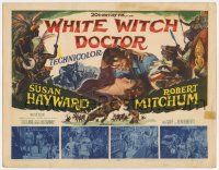 3z490 WHITE WITCH DOCTOR TC '53 art of Susan Hayward & Robert Mitchum in African jungle!