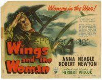 3z497 WINGS & THE WOMAN TC '42 art of Anna Neagle as Amy Johnson, famous female aviator!