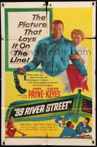 4a013 99 RIVER STREET 1sh '53 John Payne with sexy double-crossing Evelyn Keyes & Peggie Castle!