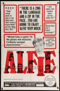 4a023 ALFIE 1sh '66 British cad Michael Caine loves them & leaves them, ask any girl!