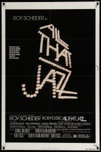 4a026 ALL THAT JAZZ 1sh '79 Roy Scheider, Jessica Lange, Bob Fosse musical!