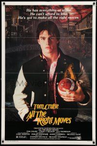 4a027 ALL THE RIGHT MOVES 1sh '83 close up of high school football player Tom Cruise!